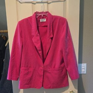 Alfred Dunner Pink Blazer Structured Suit Jacket